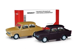 HERPA, TRABANT 601 Brown and black limousine - 2 pieces to assemble, 1/87, HE... - Picture 1 of 5