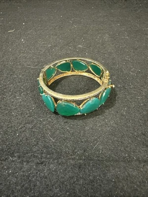 Brazalete brazalete plata esterlina esmeralda vermeil  Foto 1 de 4