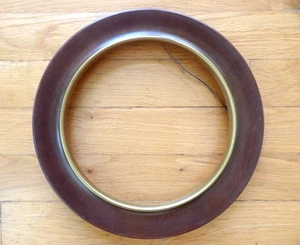 "BARDOS DE COLECCIÓN 1979 MARCO DE PLACA DE MADERA REDONDA DE 10"" BORDE DORADO SE ADAPTA A PLACAS DE 8" A 8,5""" - Imagen 1 de 5