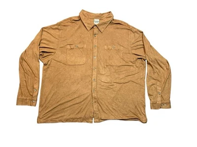 Scandia Woods Suede Long Sleeve Button Down Shirt Men’s Size 3XL Brown - Image 1 of 4