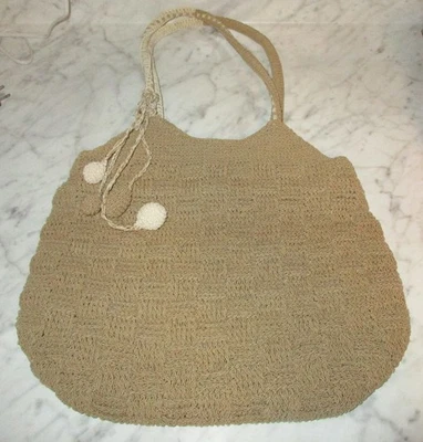 Bolso de mano tejido con textura Stone Mountain beige Foto 1 de 4