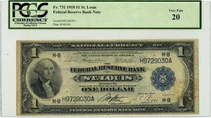 FR.731 $1 1918 Federal Reserve Bank Note St. Louis VF20 PCGS Currency 950750-71 - Picture 1 of 3