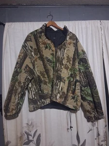 Duxbak REVERSIBLE Fleece Nylon Full Zip  Jacket Mens 2XL Camouflage Camo Black - Picture 1 of 4