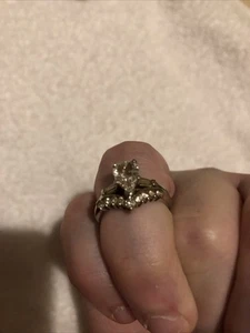 Set anello in oro 14 carati con diamanti - Foto 1 di 7
