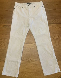 LRL Lauren Jeans Talla 10P Blanco 32x28.5 Pana Pantalones Bolsillos Rectos Elásticos - Imagen 1 de 9
