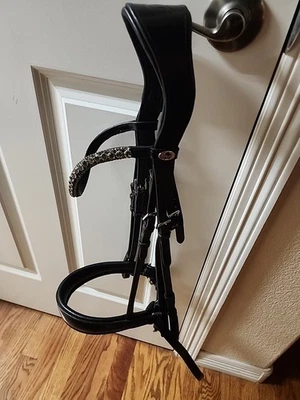 Solo Equine Charcoal/Black Double Bridle, CobSize - Image 1 of 4