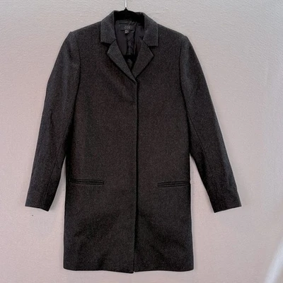 COS - Abrigo Mujer Lana Cachemira Mezcla Gris Carbón Hasta la Rodilla Talla 4 Foto 1 de 4