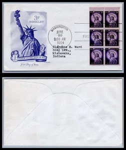 US FDC # 1035a 3c Liberty Pane Artmaster purple addressed 1954, 9Q1421 - Picture 1 of 1