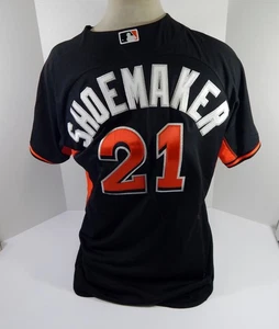 Miami Marlins Brady Zapatero #21 Juego Usado Negro Jersey BP ST 48 9 - Imagen 1 de 9