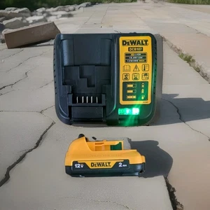DEWALT DCB107 BATTERY AND 1 X 12V 2AH BATTERY AS PER PHOTOS - Picture 1 of 2