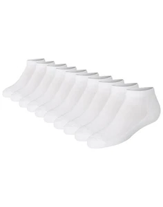 Hanes Girls' White No Show Socks 10-Pack - Picture 1 of 4