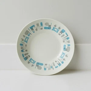 Royal China Blue Heaven Atomic 9" Vegetable Bowl Serving MCM VTG Ceramic w/STAMP - Picture 1 of 11