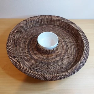 Williams Sonoma Woven Chips & Dip Serving Tray Bowl Set.  Excellent Condition - Picture 1 of 4