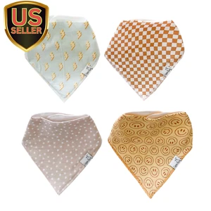 Baby Bandana Bibs - 4 Pack Soft Cotton Baby Bibs for Drooling and Teething, A... - Picture 1 of 1