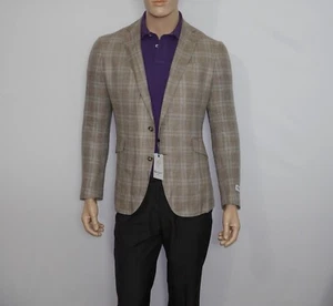 $698 NEW Robert Graham Notch Lapel Blazer Jacket in Khaki Size 40 Linen Blend - Picture 1 of 15
