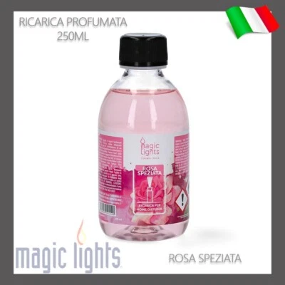MAGIC LIGHT RICARICA PROFUMATA AMBIENTE CASA PER DIFFUSORI A BASTONCINI 250ML ROSA SPEZIATA