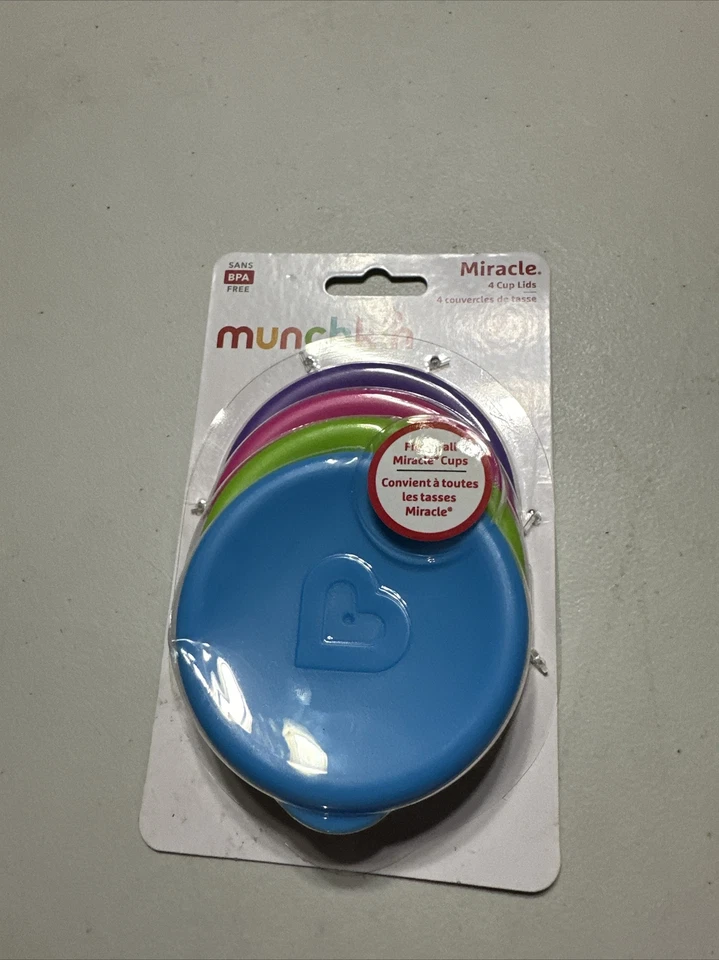 Munchkin Miracle 360 Cup Lids 4 Count Assorted Colors