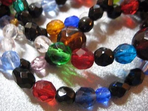 Czech Fire-Polished Beads Mixed Sizes/Colors 74pcs - Picture 1 of 1