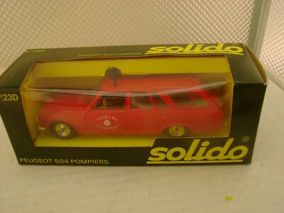 SOLIDO ESCALA 1:43 #23D PEUGEOT STATION WAGON 504 SAPEURS POMPIERS NUEVO EN CAJA Foto 1 de 4