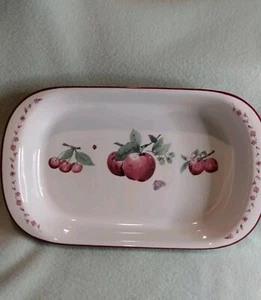 Plato cassorola Pfaltzgraff DELICIOSO manzanas de gres retirado RARO 13,75"x8,25" - Imagen 1 de 10