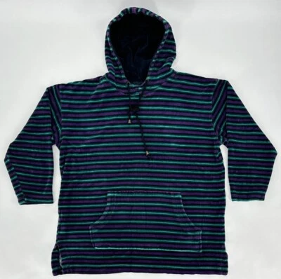 Sudadera con capucha vintage Catalina para mujer suéter de terciopelo mediano ropa exterior a rayas años 90 Y2K Foto 1 de 4