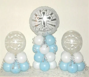 Holy Communion BOY - Table Balloon Decoration Display Kit - No Helium Needed - Picture 1 of 1