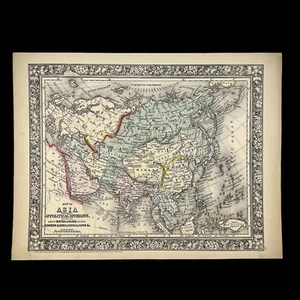 1860 - S. Augustus Mitchell Jr - Antique Hand-Colored Map - Asia China Tibet - Picture 1 of 2