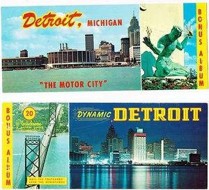 JUEGO DE 10 Postales Detroit Michigan Años 60 AEROPUERTO Ford GM TECH Tiger Stadium - Imagen 1 de 3