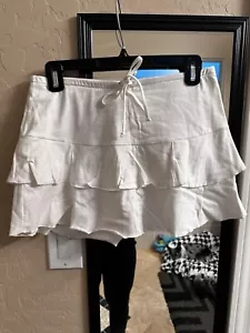 Venus Y2K Skirt Ruffle White Small S Womens Beach Short Cute Sexy - Picture 1 of 5
