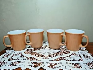 4 Tazze Corning Pyrex Manico D Mandorla Marrone Chiaro - Foto 1 di 9