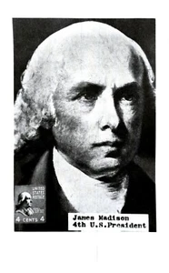 James Madison 4. US-Präsident, Vintage Postkarte - Bild 1 von 2