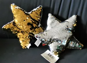 Paillettes Stella Ornamento Argento Oro Peluche Flip Festa di Natale Imbottito 9" Nuovo - Foto 1 di 9