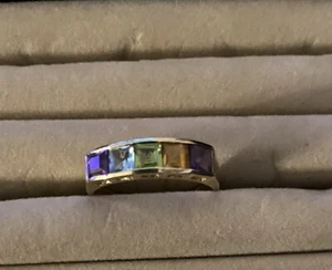 Wunderschöner Ring Gold 585 Größe 1,6 Amnethyst,Aquamarin, - Bild 1 von 3
