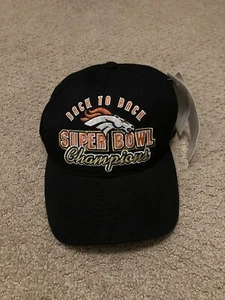 NWT Denver Broncos SnapBack Hat Back-to-Back Super Bowl 32 33 Champs Deadstock - Picture 1 of 11