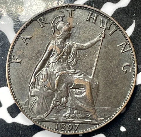 1897 Great Britain Farthing Lot#M4056 Cover