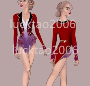 Nuevo estilo personalizado patinaje artístico vestido de patinaje sobre hielo gimnasia disfraz 88151 - Imagen 1 de 5