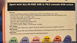 Umschalter | 2 Teilnehmer an 1 PC | PS/2 Tastatur & Maus | VGA & Audio - Bild 1 von 4