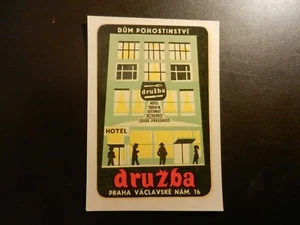 *HOTEL DRUZBA* ETIQUETA DE HOTEL/EQUIPAJE DE COLECCIÓN. 3,00"" x 4,25""." - Imagen 1 de 2