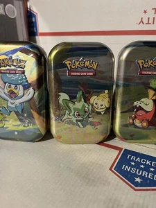 3 SEALED Paldea Friends Starter Mini Tin Set Sprigatito Fuecoco Quaxly Pokemon - Bild 1 von 3