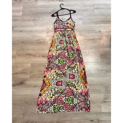 Maxi Vestido Topshop Talla 4 o Pequeño Estampado Colorido Verano Playa Fiesta Bohemio Foto 1 de 4