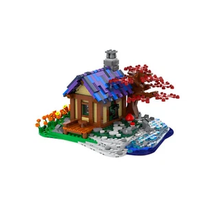 MOC: Modular Building: Tiny House At The Sea Building Toys Set 843 Pieces - Picture 1 of 4