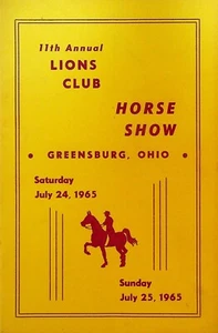 Greensburg Ohio Lions Club Horse Show Program July 1965 - Picture 1 of 4