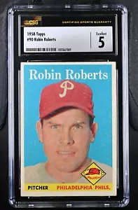 Robin Roberts 1958 Topps #90 Philadelphia Filis - CSG 5 ex - Imagen 1 de 2
