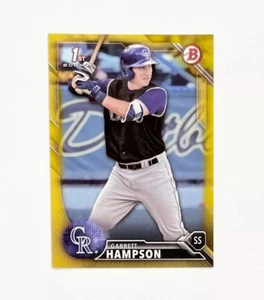 2016 Bowman Draft Gold /50 Garrett Hampson #63 Colorado Rockies 1st Bowman - Picture 1 of 2