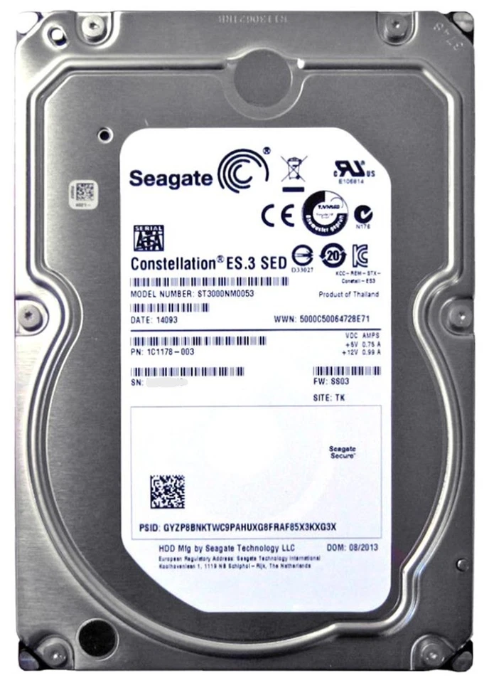 Seagate Constellation ES.3 3TB Interne Festplatte ST3000NM0053 3,5 Zoll HDD SATA - Bild 1 von 4