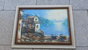 Gerahmtes Ölgemälde auf Leinwand Kunst Bild Landschaft Malerei 66x48cm - Bild 1 von 4