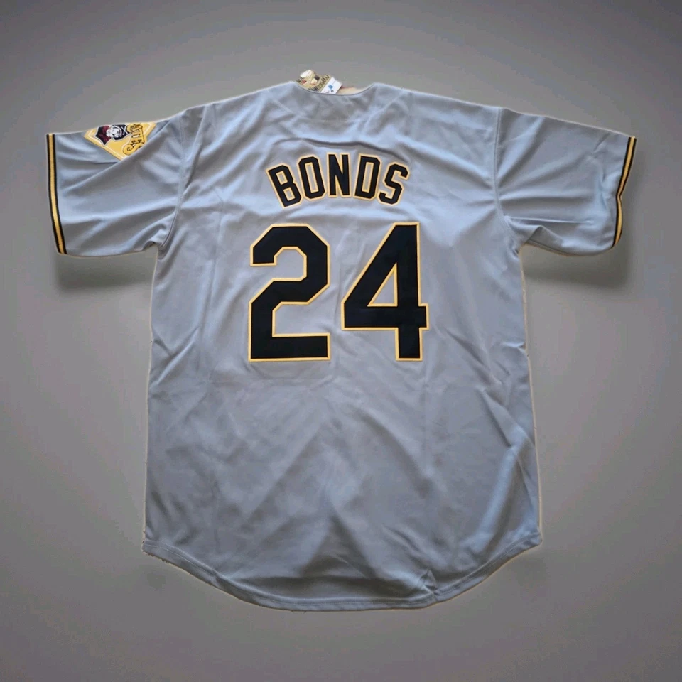 Camiseta deportiva gris Cooperstown Barry Bonds 1992 Pittsburgh Pirates con parche XL para hombre Foto 1 de 4