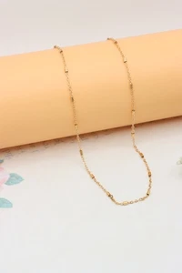 Elegante Rosegold Messing Halskette mit dezenten strukturierten Details, XPNL0351 - Bild 1 von 11