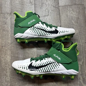 Nike Alpha Menace Pro 2 Mid Football Cleat Men Size 14 White Green AQ3209-106 - Picture 1 of 9