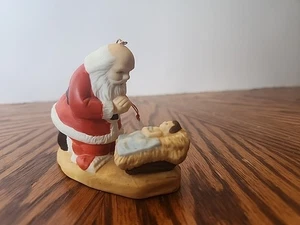 Vintage Weihnachten Der kniende Weihnachtsmann Figur von Roman 1985 Jesuskind (CS) - Bild 1 von 6